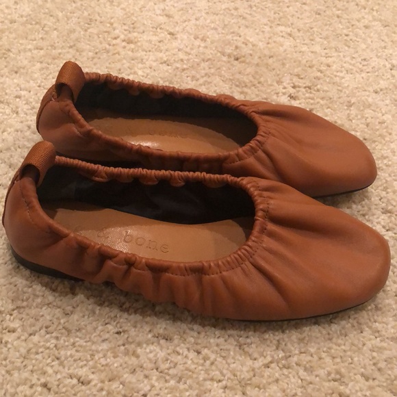 Rag & Bone Elly Cognac Leather Ballet Flat Sz 37.5 - Picture 2 of 7